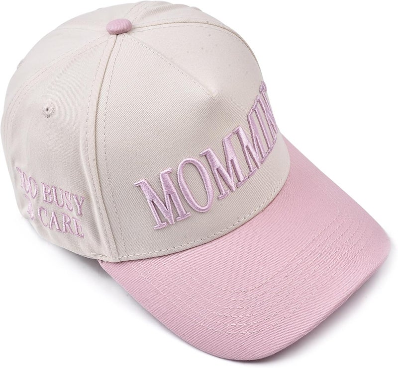 Abdkw Mommin Trucker Hat | Vintage Two-Tone Women's Baseball Cap,with Mommin Embroidery Ponytail Fit,Outdoor and Daily Use - Image 5